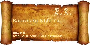 Rasovszky Klára névjegykártya