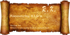 Rasovszky Klára névjegykártya