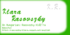 klara rasovszky business card